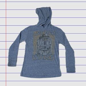 Gap Junk Food Blue Star Wars R2-D2 Long Sleeve Hoodie Kids Size XS 4-5